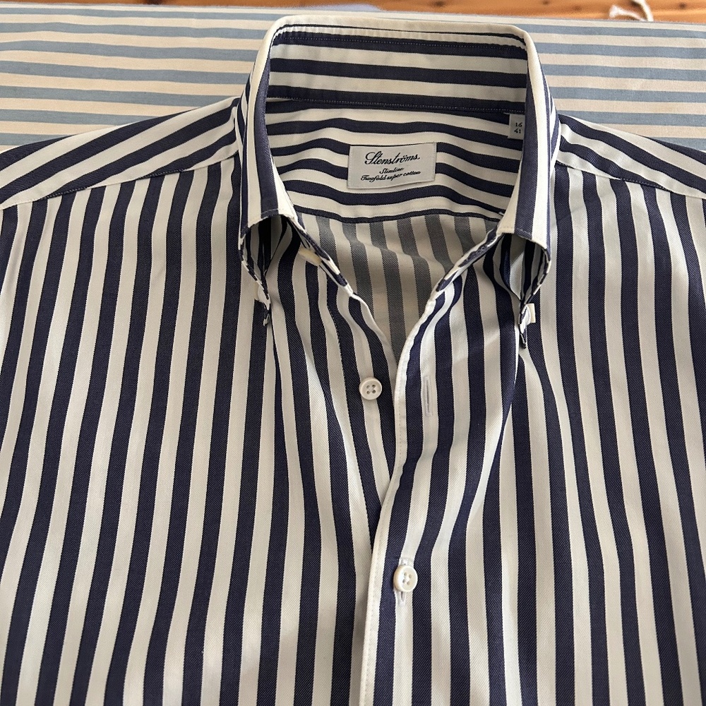 Stenstroms blue stripe button down shirt
